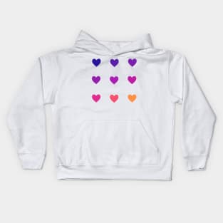 Mini Sunset Hearts Sticker Pack Kids Hoodie